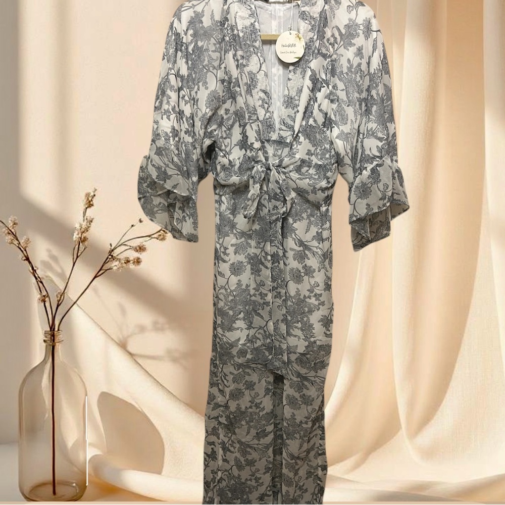 POL Elegant Floral Organza Maxi Dress Boho Elegance - Picture 9 of 11